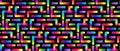 Seamless colorful geometric lines pattern. vector banner design, black background Royalty Free Stock Photo