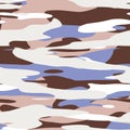 Seamless colorful happy camoflauge inspired surface pattern design for print