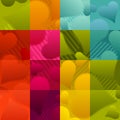 Seamless colorful heart shapes on checked background Royalty Free Stock Photo