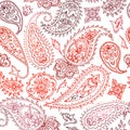 Seamless colorful indian floral paisley pattern