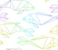 Seamless colorful linear polygon fish pattern Royalty Free Stock Photo