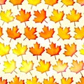 Seamless colorful maple leaf texture illustration illuminated