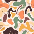 Seamless colorful memphis pattern design vector. Irregular shape design