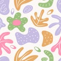 Seamless colorful memphis pattern design vector. Irregular shape design