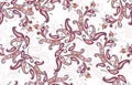 Seamless Colorful Paisley Pattern on White Background, Ready for Textile Prints. Royalty Free Stock Photo
