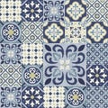 Seamless colorful patchwork Moroccan tile. motifs Majolica pottery tile. Portuguese and Spain decor wall and floor Ceramic tile Royalty Free Stock Photo