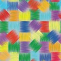 Seamless colorful pattern with grunge striped squares