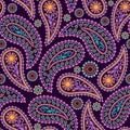 Seamless colorful pattern with paisley. Royalty Free Stock Photo