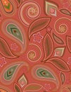 Seamless colorful pattern with paisley. Royalty Free Stock Photo