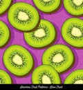 Seamless colorful pattern of sliced kiwi fruit Royalty Free Stock Photo