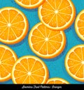 Seamless colorful pattern of sliced oranges Royalty Free Stock Photo