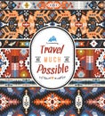 Seamless colorful pattern in tribal style