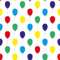 Seamless colorful patterns with rainbow air balloons for kids posters, prints, decor, party