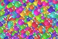 Seamless colorful purple spheres and bubbles holiday wrapping paper