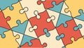 Seamless Colorful Puzzle Pieces Pattern Vector, vector design Generative AI Royalty Free Stock Photo