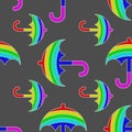 Seamless colorful rainbow umbrella pattern Royalty Free Stock Photo