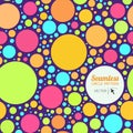 Seamless colorful round bubbles pattern in vector