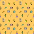 Seamless colorful science pattern