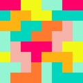 Seamless Colorful Tetris Pattern