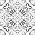 Seamless coloring page for children and adults. Seamless pattern. Symmetric ornament for coloring.