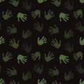 Seamless coloured handprint pattern for fabrics and packaging and gifts and cards and linens and kids and wrapping paper Royalty Free Stock Photo