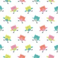 Seamless colourfull cute owl pattern for kids in vector