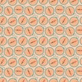 Seamless compass pattern. Old Compass for navigation and orientation. Repeated Flat vector illustration of Vintage