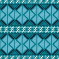 Seamless complex pattern in blue and white colors