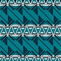 Seamless complex pattern in blue and white colors