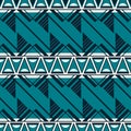 Seamless complex pattern in blue and white colors