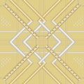 Seamless complex vector print in golden and silver colors