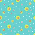 Seamless concentric circles pattern turquoise white pink yellow violet green Royalty Free Stock Photo