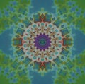 Seamless concentric ornament blue and green entered