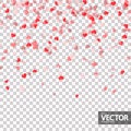 seamless confetti hearts background with vector transparency