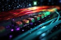 Seamless Connectivity Network of Massive Database Servers Linked by High-Speed Fiber Optic Cable Internet. created with Generative