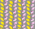 Stylized yellow and pink leaves seamless pattern Royalty Free Stock Photo