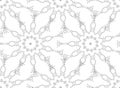 Seamless Contour Floral Pattern.