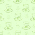 Seamless contours of hats and shamrocks