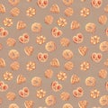 Seamless cookies wallpaper. Baking food design