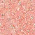 Seamless Coral Poppy Flower Pattern for Springtime Design