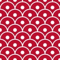 Seamless corporate red and white simple dotted japanese scales pattern vector Royalty Free Stock Photo