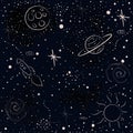 Seamless Cosmic Pattern with stars