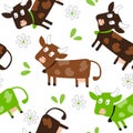 Seamless cow pattern vector illustration Royalty Free Stock Photo