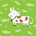 Seamless cow pattern vector illustration Royalty Free Stock Photo