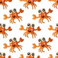 seamless crab pattern made of air plasticine