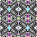 Seamless crazy colored geometric pattern over white background