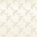 Seamless cream abstract pattern with fabulous birds