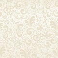 Seamless cream abstract pattern with plant elements