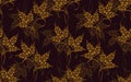 Seamless creative monochrome leaves pattern