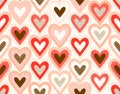 Seamless creative stylish doodle dots heart playful pattern